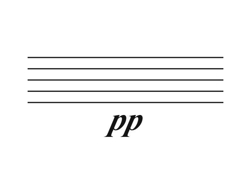 <p>pianissimo (pp)</p>