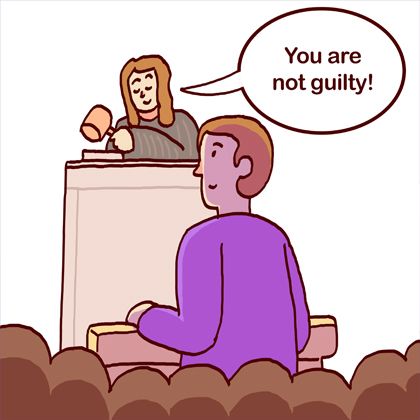<p>Acquit (verb)</p>