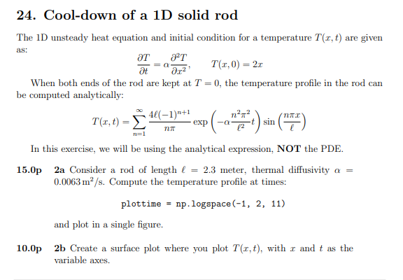 <p>Cool-down of a 1D solid rod</p>