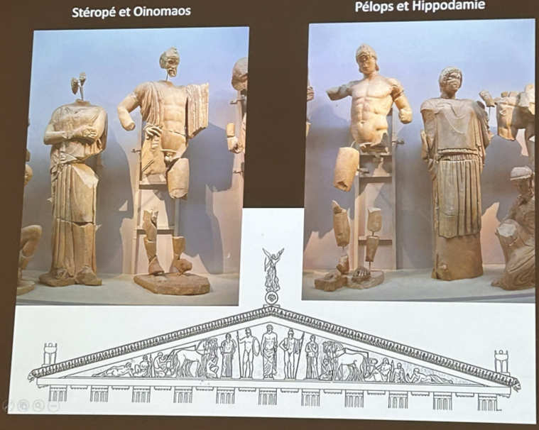 <p><strong><u>Fronton du temple de Zeus à Olympie COTE EST</u></strong></p>