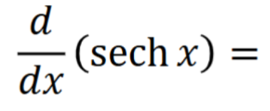 <p>d/dx of Hyperbolic Functions</p>