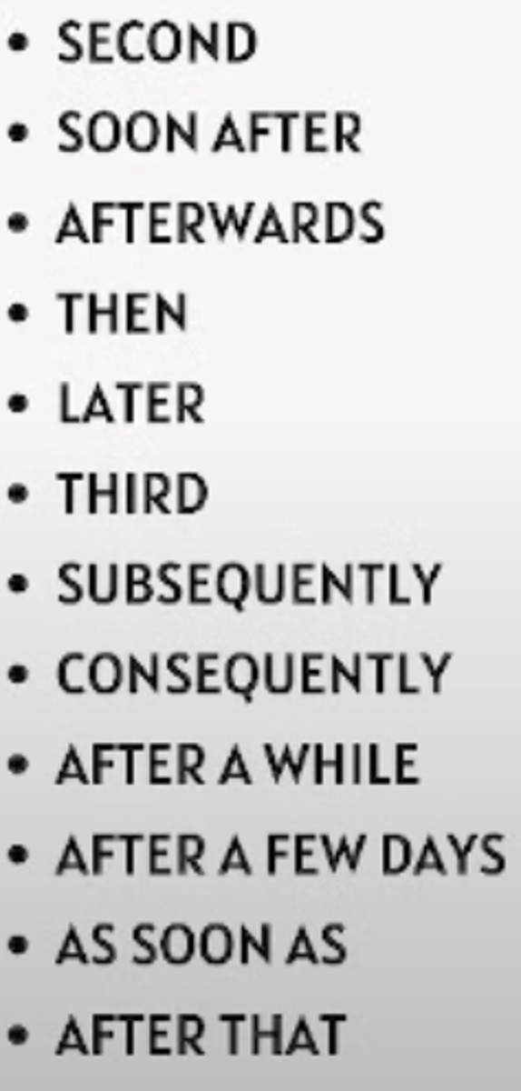 <p>Starts after a step. The second things that happen.</p>