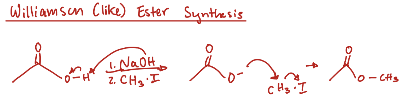 <p>Williamson Ester Synthesis </p>
