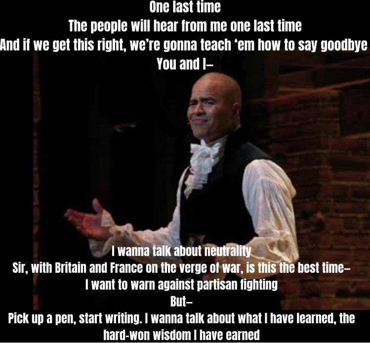 <p>Washington’s farewell address</p>