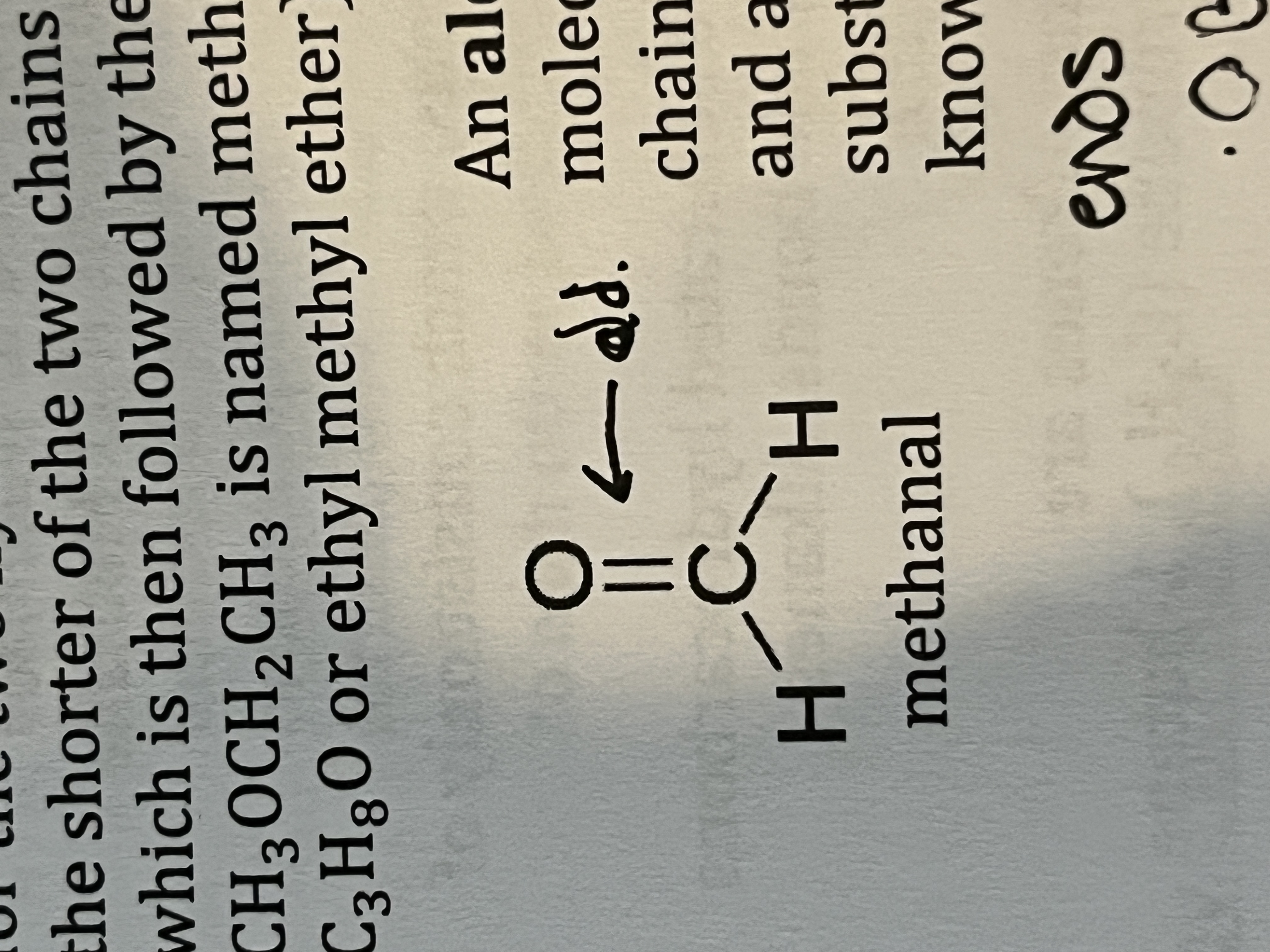 <p>A substituted hydrocarbon with an oxygen double bonded to a CH group at the end of a hydrocarbon </p><ul><li><p>ends in “-al” </p></li></ul><p></p>