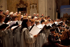 <p>chorus, choir</p>