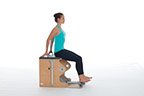 <p><strong>Setup</strong></p><ul><li><p>Sitting upright, legs parallel, heels placed on pedal, hip width apart, fingers placed toward back of Chair, arms bent, elbows facing back</p></li><li><p>Resistance: medium to heavy | <strong>3&amp;2 or 3&amp;3</strong></p></li></ul><p><strong>Movement</strong></p><ul><li><p>Exhale: Straighten legs (as far as possible)</p></li><li><p>Inhale: Bend legs, return to start position</p></li></ul><p><strong>Muscle Focus</strong></p><ul><li><p>Knee extensors</p></li><li><p>Hip extensors</p></li><li><p>Spinal flexors</p></li><li><p>Spinal extensors</p></li></ul><p><strong>Objectives</strong></p><ul><li><p>Knee extensor strength</p></li><li><p>Hip extensor control</p></li><li><p>Trunk stabilization</p></li></ul><p><strong>Cues</strong></p><ul><li><p>Bend legs approximately 90 degrees in knee joint</p></li><li><p>Push down through heels</p></li><li><p>Keep feet dorsiflexed and stable as if standing on floor</p></li><li><p>Maintain trunk stabilization</p></li></ul><p></p>