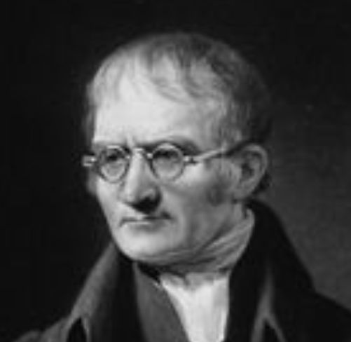 <p><strong>john daltons </strong>atomic model, 1803</p>