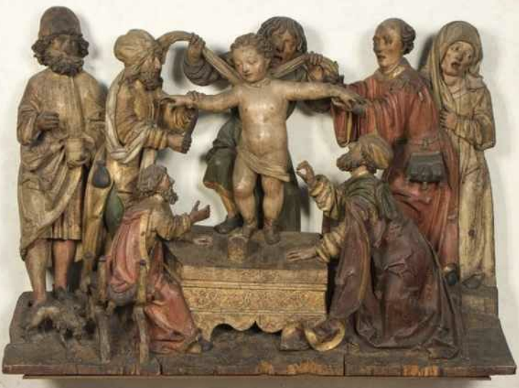 <p>The false accusation that the Jewish community of Trent murdered a Christian child, leading to violent persecution and the trope of the "destroying of the host on the predella".</p>