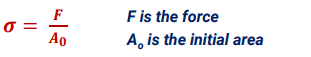 <p>is defined as the ratio of force applied to a certain area and is given by the equation:</p>