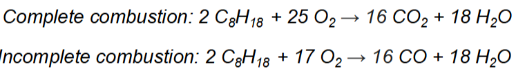<p>Incomplete combustion of hydrocarbon fuels </p><p>Conditions: </p><ul><li><p>< optimal O<sub>2</sub> levels</p></li><li><p>< combustion temperatures </p></li></ul><p></p>