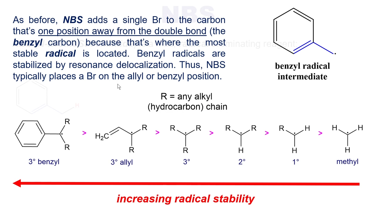<p>NBS in benzyl rings</p>