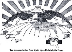 <p>Policy in which stronger nations extend their economic, political, or military control over weaker territories.</p>