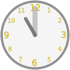 <p>It's 11:00 on the dot</p>