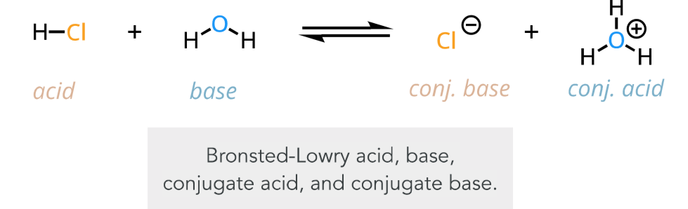 <p>a proton transfer occurs</p><p>products: conj base of acid and conj acid of base</p>