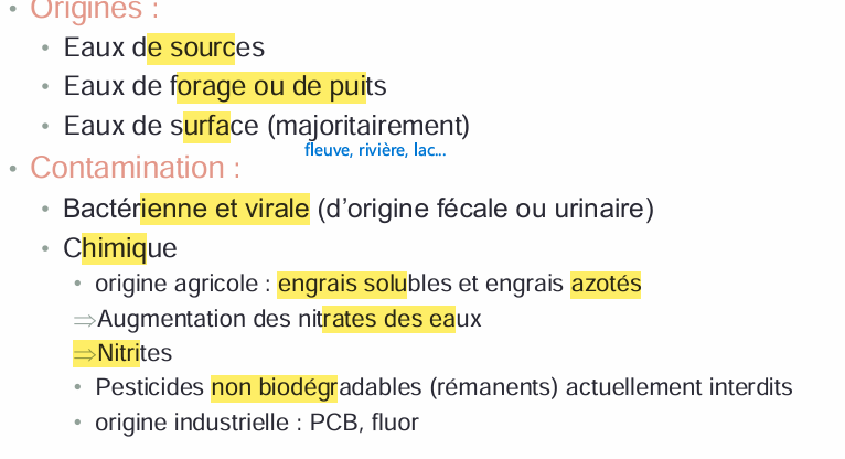 <p>nitrite peut entrainer prblm (forme anémie chez nouveau née et cancérigène)</p>