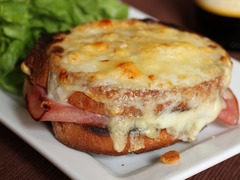 <p>a fancy grilled ham and cheese sandwich</p>