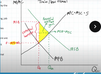 <p>a positive consumption externality is only efficient where</p>
