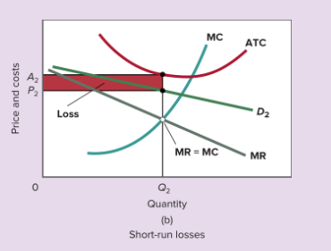 <p>When does the firm take a loss? (short run outcome)</p>