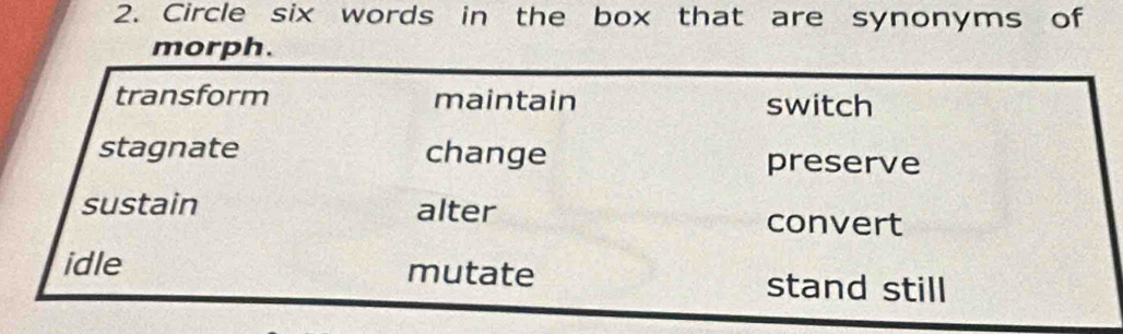 <p>= CHNAGE, TRASNFER</p><p><strong>to gradually change, or change someone or something, from one thing to another:</strong></p><p><br></p>
