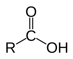<p>R-COOH; suffix -oic acid</p>
