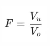 <p><strong>To calculate the sedimentation volume <em>(F),</em> we use the following equation:</strong></p><ul><li><p><strong>V<sub>u</sub>:</strong> Final settle volume of the sediment</p></li><li><p><strong>V<sub>o</sub>: </strong>Original total volume of the suspension</p></li></ul><p></p>