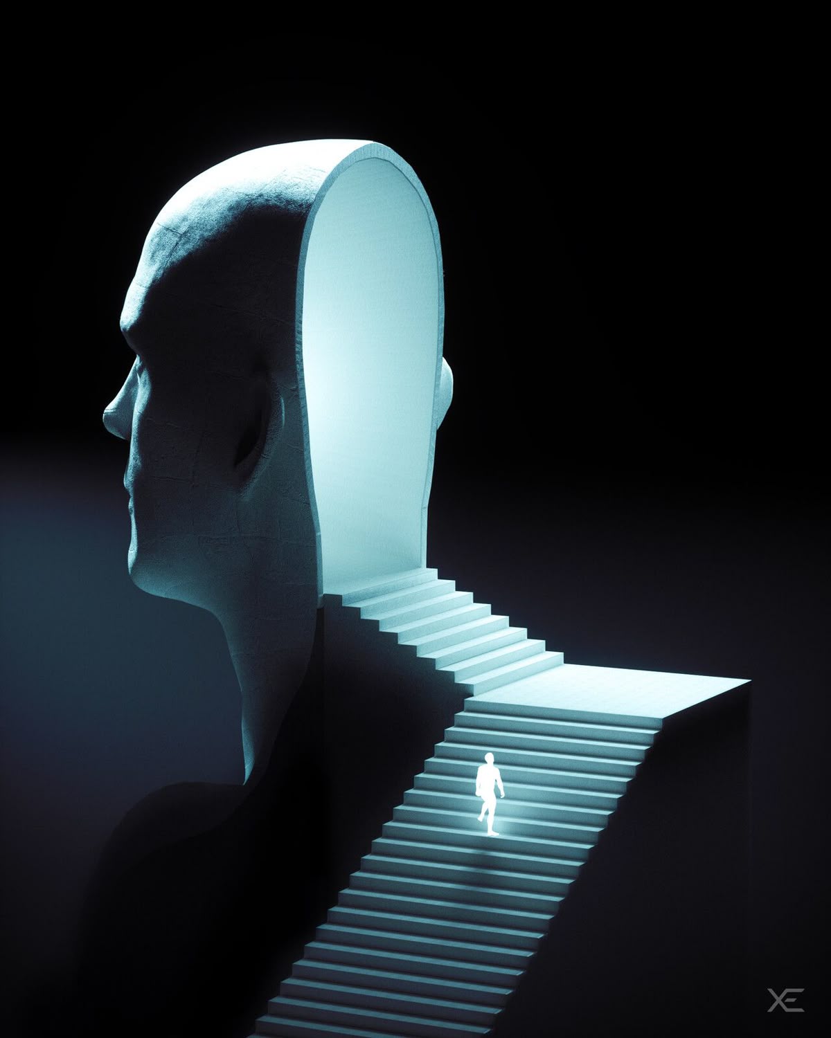 <p>Introspective (adjective)</p>