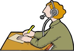 <p>what is written down as someone says it</p>