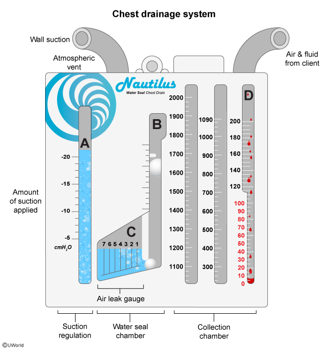 <p>(1) Suction control chamber , (2) Water seal chamber, (3) Collection chamber,  </p>