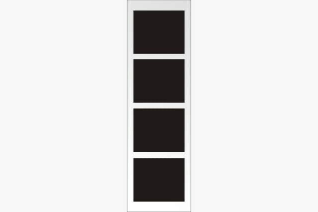 <p>Four black squares on a silver bar</p>
