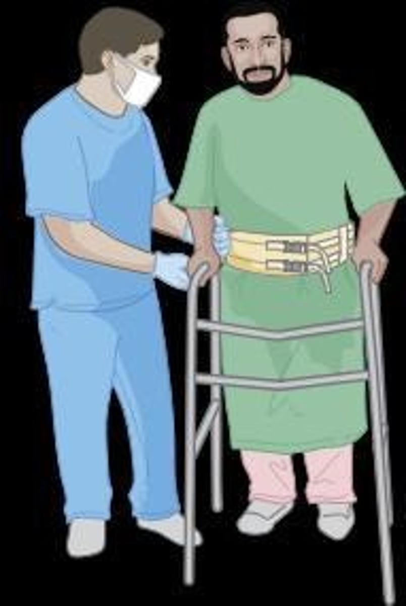 <p>Gait belt, cane, walker, crutches.</p>