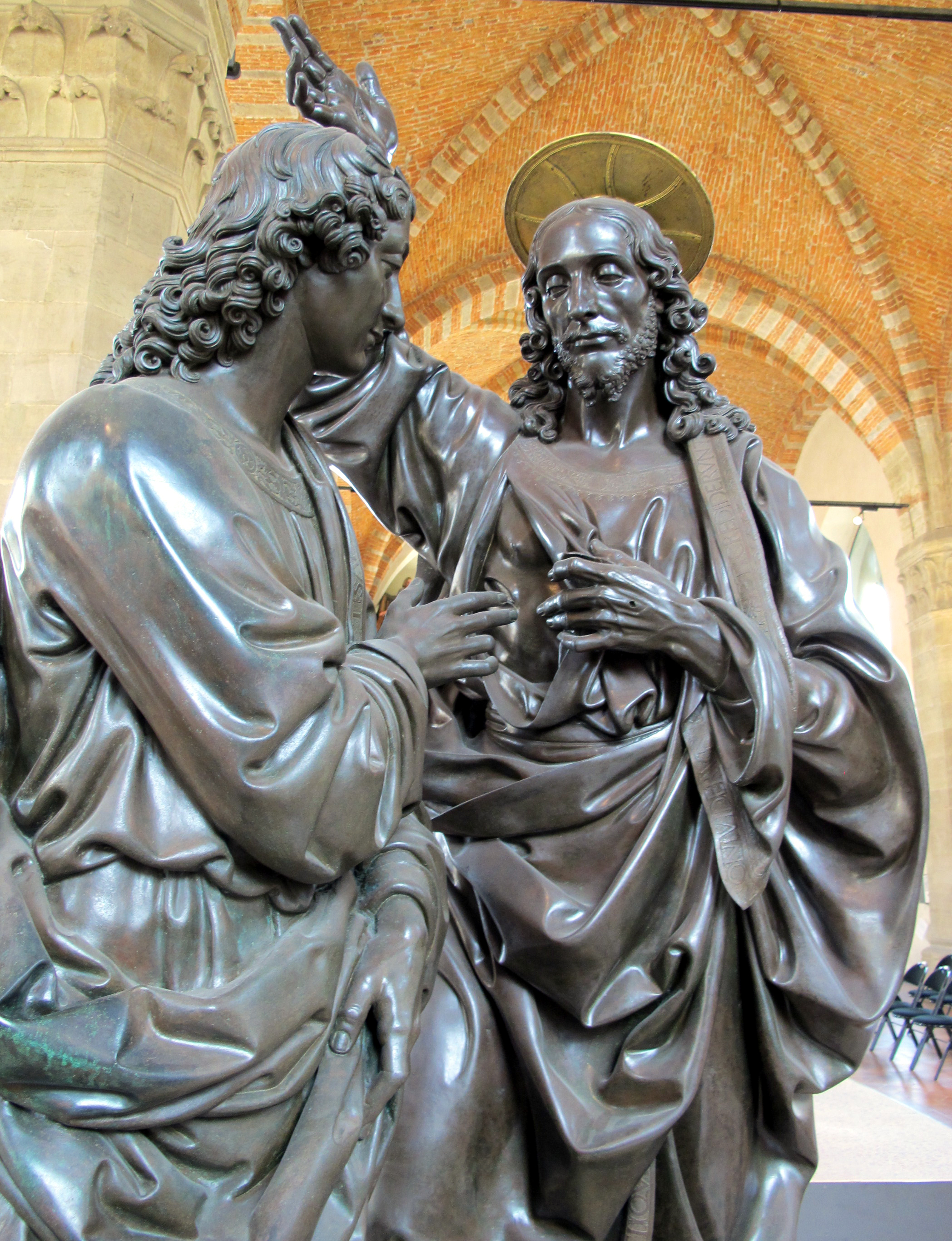 <p>Doubting Thomas and Jesus</p>
