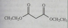 <p>1. NaOEt</p><p>2. R-X</p><p>3. NaOEt</p><p>4. R-X</p><p>5. H3O+, ∆</p><p>carboxylic acid with 2 & 4 attached at alpha carbon</p><p>+CO2</p><p>(ß-decarboyxylation)</p>