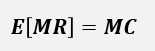 <p>if demand is uncertain and the manager is risk neutral, then the manager will want to maximise expected profits by producing the output where expected MR is equal to MC</p>