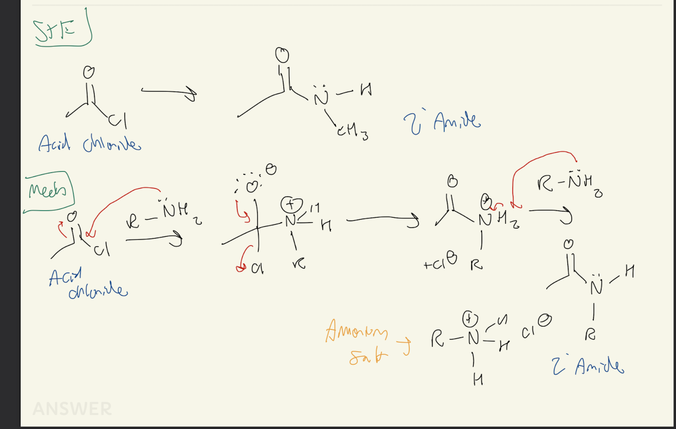 <p><strong>Acid Chloride → 2 ° Amide</strong></p>
