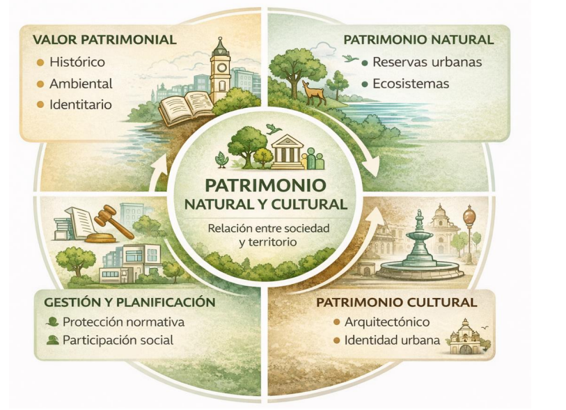 <p>La ciudad, en tanto territorio, es un sitio con características naturales y culturales determinadas. Algunas preexistentes al hombre, otras consecuencia de su propio desarrolo. Estos espacios y edificaciones son una parte esencial de la ciudad, de su historia, de su memoria y de su futuro. ¿Cómo debemos tener presente este patrimonio en la planificación de nuestras ciudades?</p><ul><li><p>Zona núcleo → no se accede, se mantiene tal como está </p></li><li><p>Zona A → área tampón, pocas personas, científicos… </p></li><li><p>Zona B → zona de transición, baja interacción, hasta eco-turismo</p></li></ul><p></p>