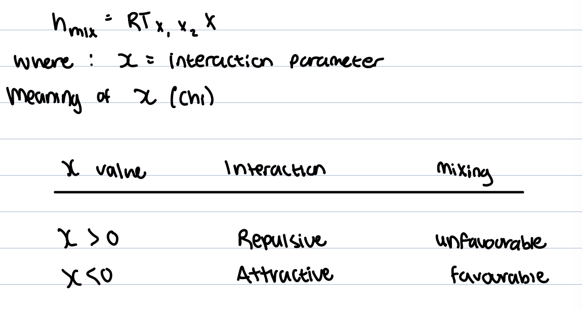 <p>regular mixtures require an enthalpy term </p>