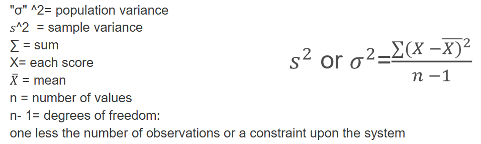 <p>____________ (s²) reflects dispersion around the mean and is the square of the standard deviation</p>