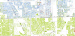 <p>No specific redlining but related </p><p>Only way lender would give money is if built a wall between neighborhoods - segregation barrier </p><p>Now its a road but was a wall (8 mile road)</p><p>Can see clear demarcation between green and blue</p><p>Blue dots = white</p><p>Green dots = african american</p><p>Red dots = asian</p><p>Orange dots = latino</p><p>Brown dots = all others</p>