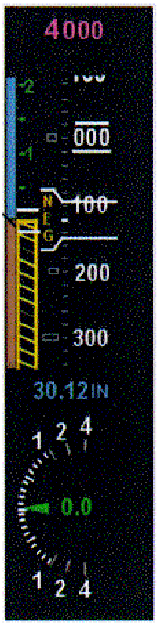<p><span style="background-color: transparent;">&nbsp;It is the <strong>yellow NEG label</strong> that appears when the aircraft is below <strong>0 feet MSL</strong>.</span></p>