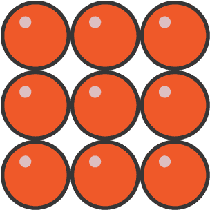 <p>Particles are in contact with each other and held in a fixed position</p>