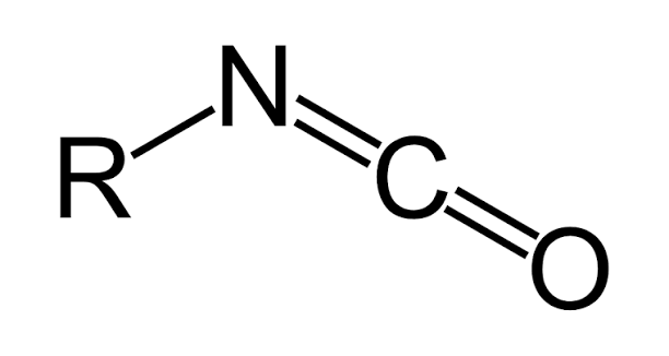 <p>R-N=C=O; suffix -yl isocyanate</p>