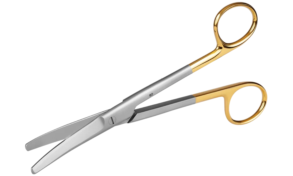 <p>cutting tissue, dressings, drains, or suture</p>