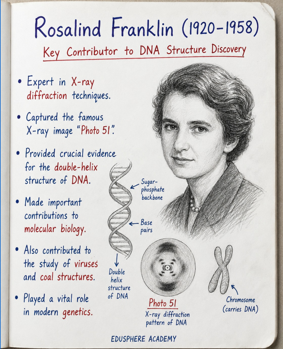 <p>A biophysicist who confirmed the helical structure of DNA.</p>
