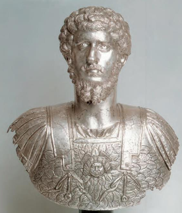 <p><span style="background-color: transparent;">Lucius Verus</span></p><ul><li><p><span style="background-color: transparent;">AD 160-169</span></p></li><li><p>Co-emperor w/ Marcus Aurelius</p></li><li><p><span style="background-color: transparent;">Silver bust- rare</span></p></li><li><p><span style="background-color: transparent;">Some statues have Greek idealized, athletic</span></p></li></ul><p></p>