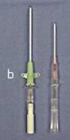 <ul><li><p>catheter is mounted over the needle</p></li><li><p>used for surgeries and is short term (1-3 days )</p></li><li><p>typically used in a peripheral vessel (cephalic or saphenous vein)</p></li></ul><p></p>