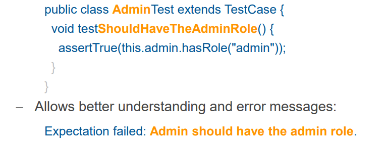 <p>Basic idea: Test read like sentences </p><p>− Keeps the test method focused on the behavior</p>