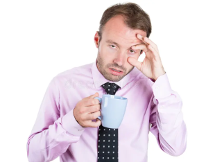 <p>(<em>verb phrase</em>) to not be sleeping</p><p>“Some people drink coffee to _______ when they’re sleepy.”</p>