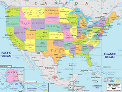 <p>A two-dimensional, or flat, representation of Earth's surface or a portion of it.</p>