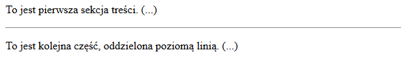 <p>Wstawia linie poziomą</p>